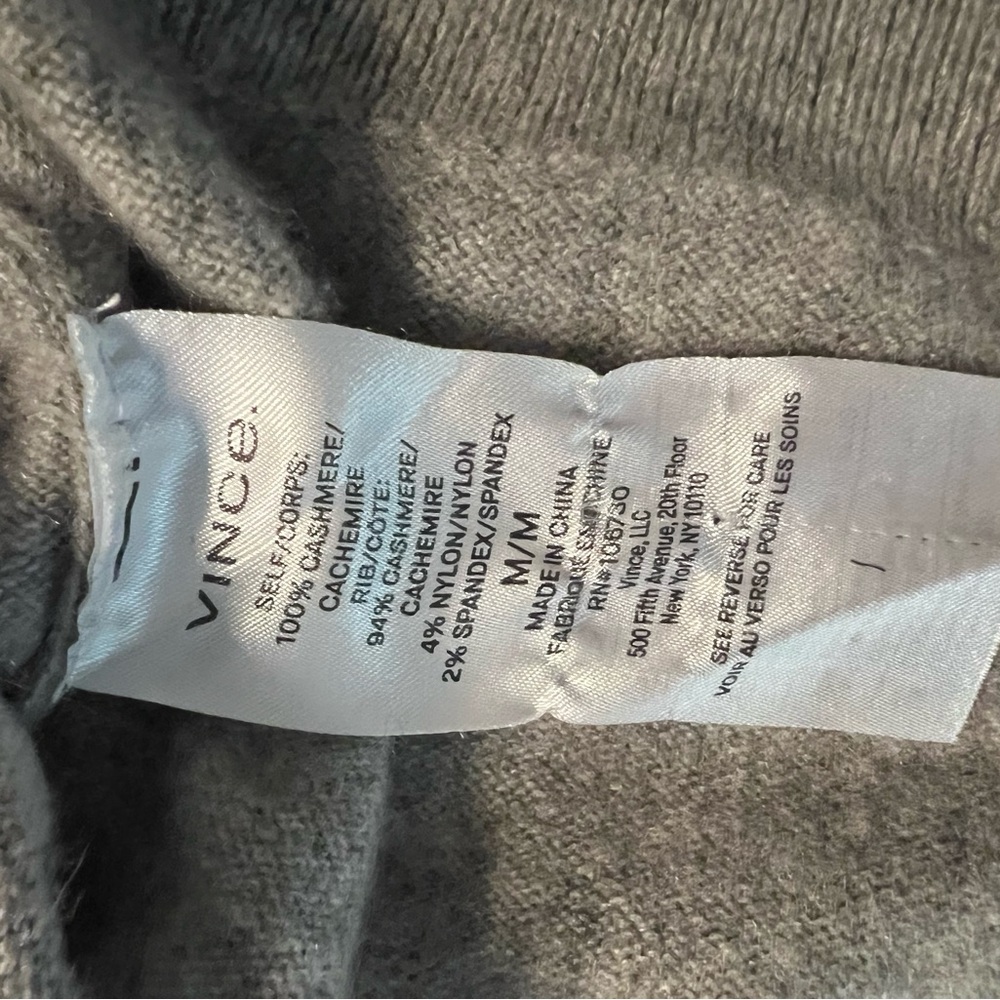 Vince Women’s  Gray V-Neck Sweater - Picture 3 of 3